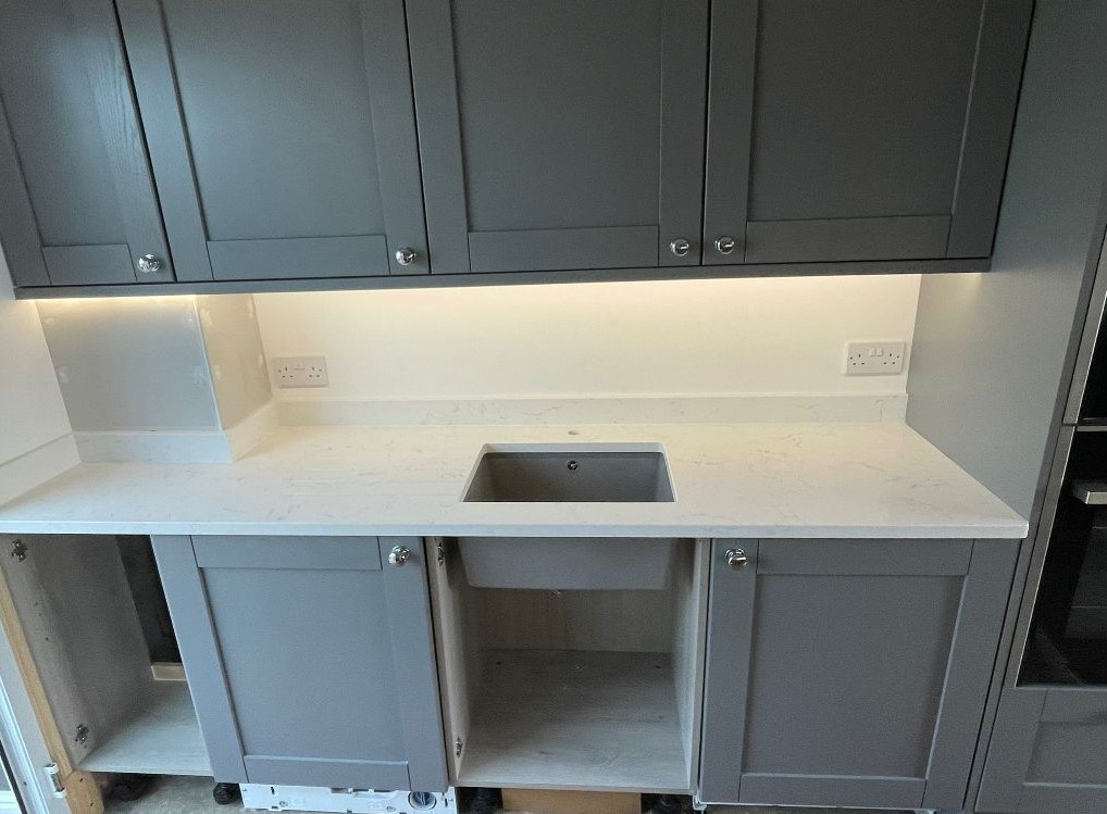 Herne Bay Kitchen Quartz-Worktop Install April 2022 Left